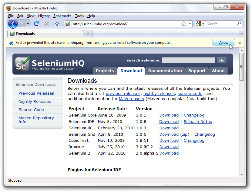 Selenium IDE Installation 1